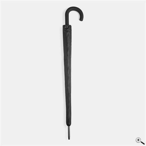 Μαύρη ομπρέλα βροχής, αυτόματη, με ιστό και ακτίνες από ανθρακόνημα, αντιανεμική.