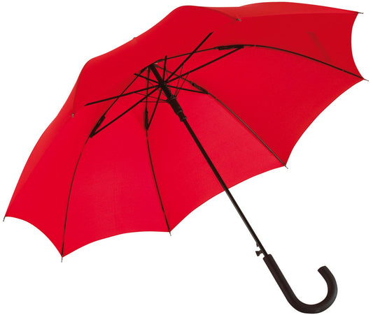 Κόκκινη ομπρέλα βροχής, μακριά, αυτόματη, αντιανεμική και με ανθρακόνημα.