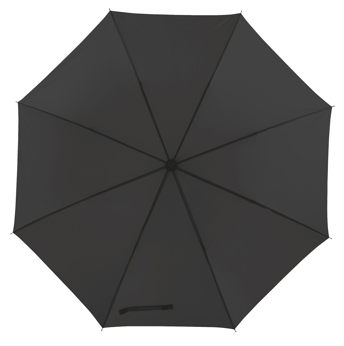 Μαύρη ομπρέλα συνοδείας, μακριά, με 8 διπλές ακτίνες.