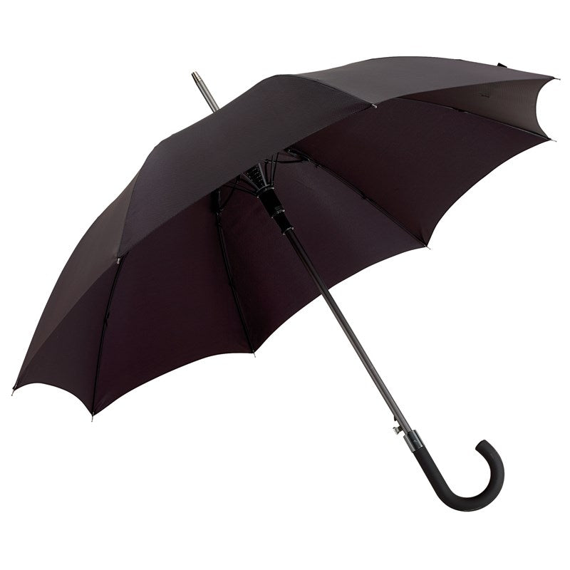 Μαύρη. Αυτόματη ομπρέλα βροχής, με ιστό και ακτίνες από ανθρακόνημα, αντιανεμική. (κωδικός: 01-03-0536).