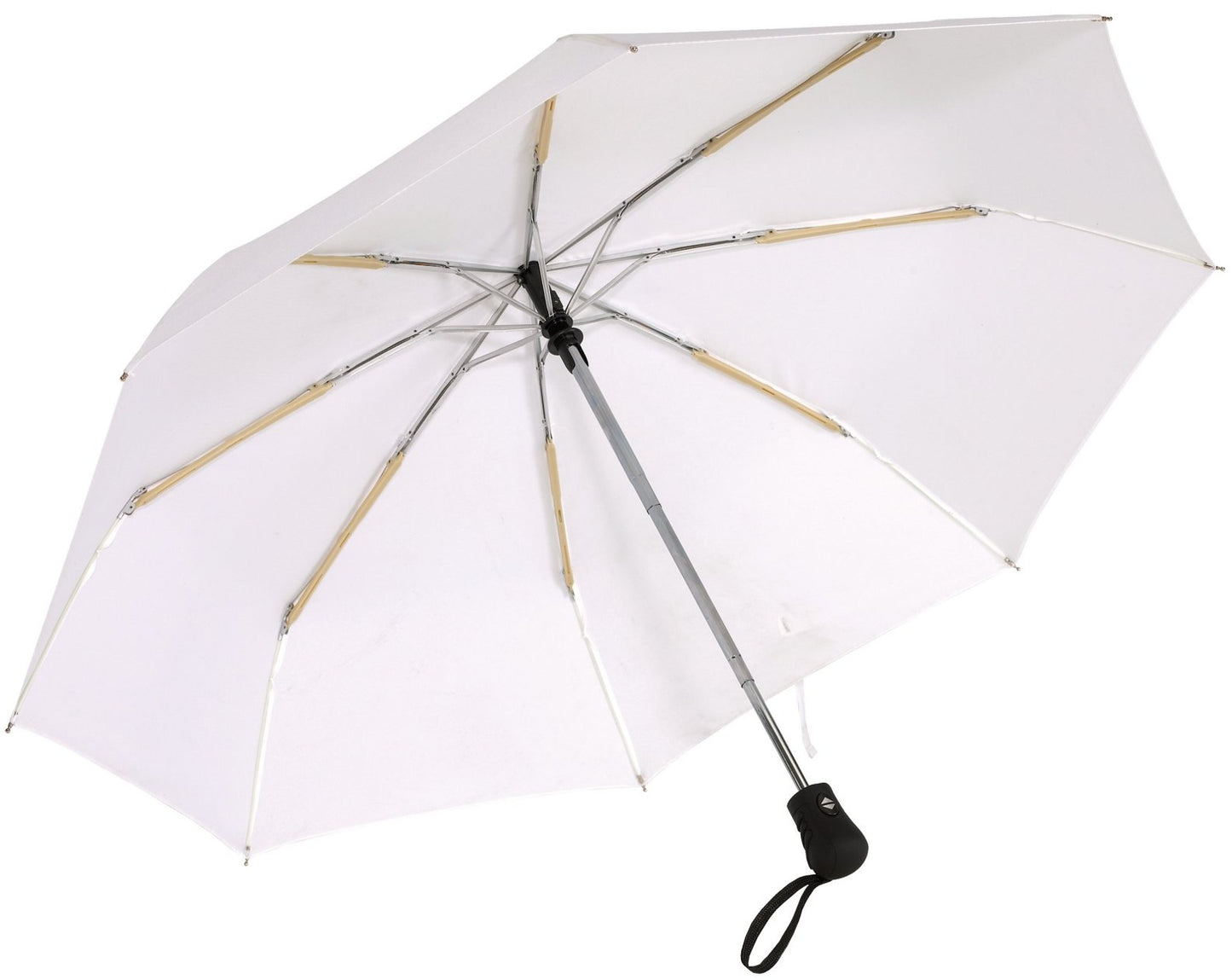 Λευκή ομπρέλα βροχής, μίνι, αντιανεμική και twinmatic.