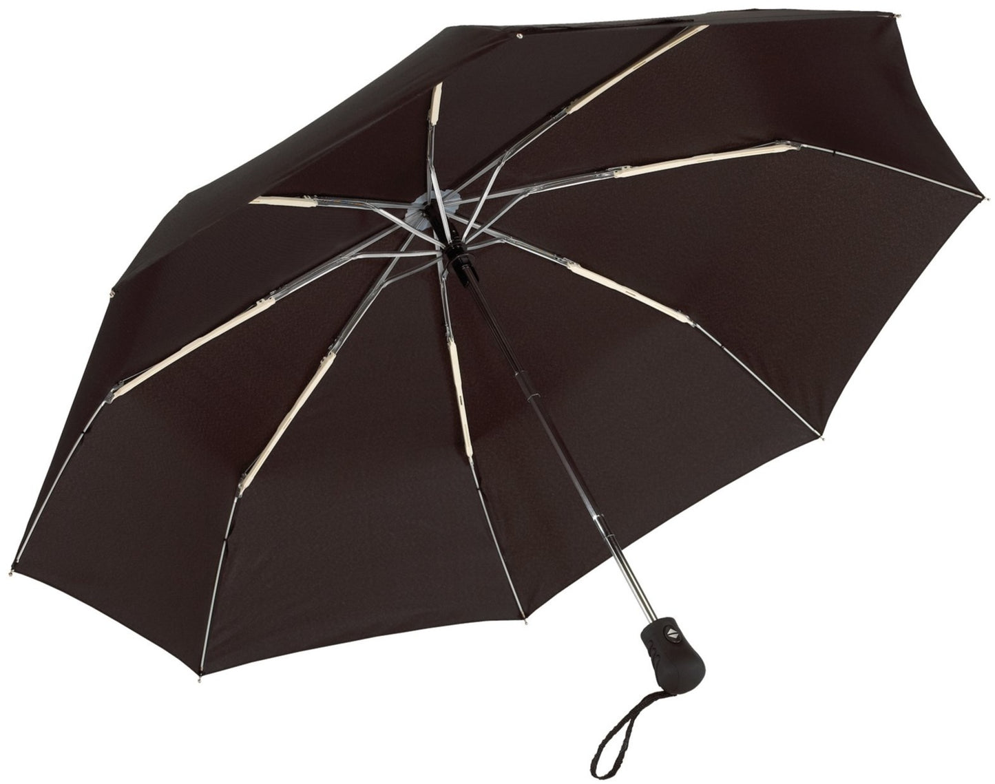 Μαύρη ομπρέλα βροχής, μίνι, αντιανεμική και twinmatic.