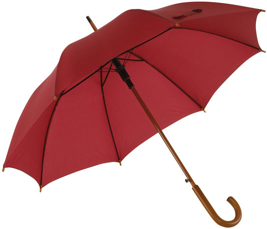 Μπορντώ, Ομπρέλα Βροχής, Αυτόματη, με ξύλινη κυρτή λαβή (κωδικός 01-03-0328).