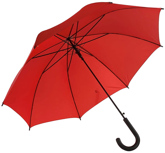 Κόκκινη ομπρέλα βροχής, αυτόματη, με ενισχυμένο σκελετό 3 σημείων.