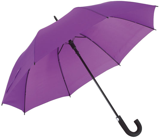 Μωβ ομπρέλα βροχής, συνοδείας μεγάλων διαστάσεων, αυτόματη, με κλασική κυρτή λαβή.