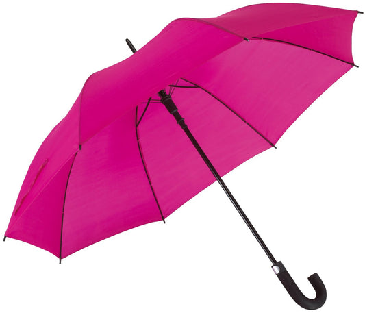 Φούξια ομπρέλα βροχής,συνοδείας, μεγάλων διαστάσεων, αυτόματη, με κλασική κυρτή λαβή.