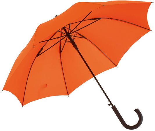 Πορτοκαλί oμπρέλα βροχής, μακριά, αυτόματη, αντιανεμική και με ανθρακόνημα.