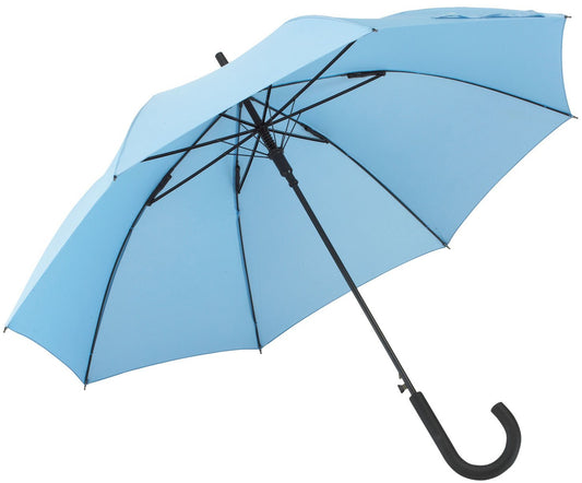 Γαλάζια ομπρέλα μακριά αυτόματη, αντιανεμική και με ανθρακόνημα.