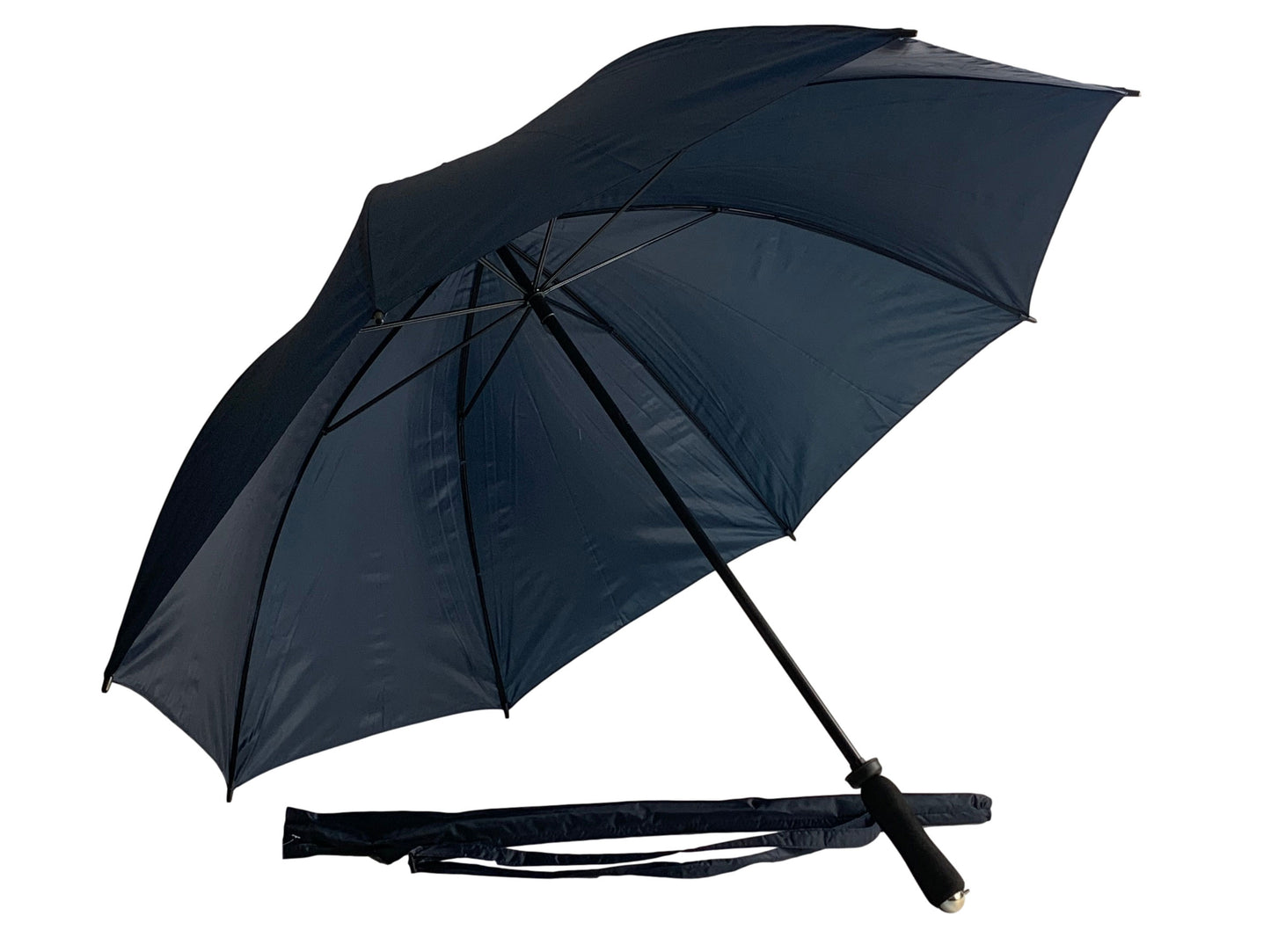 Μπλε μαρίν ομπρέλα βροχής, συνοδείας, μακριά, με 8 διπλές ακτίνες.
