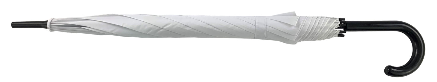 Λευκή Ομπρέλα Βροχής Αυτόματη, με ενισχυμένο σκελετό 3σημείων (Κωδικός 01-03-0359).
